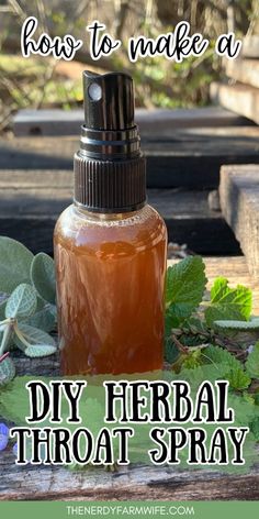 Here's a quick and easy home remedy for sore throats! This DIY herbal throat spray is made with tincture (or tea) plus honey & a small amount of (optional) peppermint extract to help soothe and relieve a sore throat! Home Remedy Recipes, Clove Oil For Sore Throat, Diy Throat Lozenges, Sore Throat Herbal Remedy, Sore Throat Tincture, Herbal Remedies For Pneumonia, Sore Throat Natural Remedies, Herbal Throat Spray, Diy Sore Throat Remedies