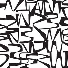 an abstract black and white pattern with wavy lines