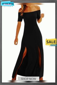 Women's A-line Dress Maxi Long Dress Short Sleeve Solid Color Summer Sexy Black Black Dresses Women's A Line Dresses, Maxi Long Dress, Dress Short Sleeve, Dresses By Length, Dress Maxi, Types Of Dresses, Black Dresses, Dress Short, Long Maxi Dress