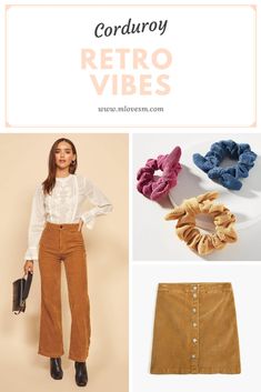 Comfortable Skirts, Fall Trend, Button Up Skirts, Striped Turtleneck, Chunky Sweater, Pink Blouse, Retro Vibe, Corduroy Pants, Fall Trends