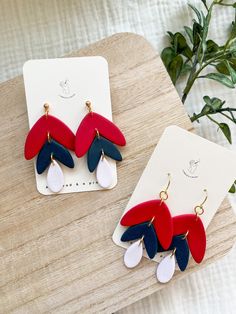 Opening day is just around the corner! If you're a Cardinals fan you probably need these cute and lightweight earrings! They're perfect for all day wear while you watch the game, grab drinks at the bar and celebrate in style! They are a great statement piece but also light enough to wear all day to add a cute addition to any outfit!  Handmade with love and care in St. Louis, Missouri!   Free local pick up in St. Louis with the code: STLMADE Polymer Clay Earring Care: To keep your earrings safe, Drinks At The Bar, Skeleton Earrings, July Ideas, Cardinals Baseball, Clay Earring, Baseball Season, St Louis Missouri, Lightweight Earrings, Opening Day