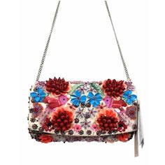 Made In India Beautiful Multi Color Hand Sewn Sequins And Beaded Shoulder Bag With Removable Silver Tone Straps Allowing To Use It As A Clutch Flap Closure With Snap Button Interior With White Cotton Lining And 1 Slip Pocket Measure Approximately 8”H X 5” W X 2.5” D New With Tag Red Embellished Clutch Shoulder Bag, Spring Embellished Rectangular Bag, Spring Embellished Bags For Everyday Use, Embellished Multicolor Evening Bag, Spring Embellished Bags For Everyday, Spring Embellished Shoulder Bag, Spring Embellished Shoulder Bag For Evening, Spring Evening Embellished Shoulder Bag, Embellished Multicolor Rectangular Shoulder Bag