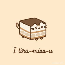 a piece of cake with the words i tra - miss - u on it