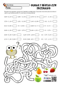 a maze with an owl and fruit on it, which is the answer for this activity