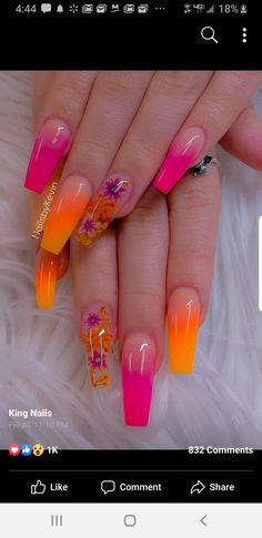 Tropical Nails, Neon Nails, Floral Nails, Nail Polishes