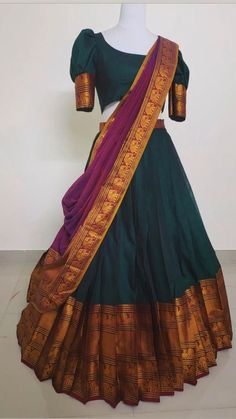 Cotton Lehenga in 2022 | Long blouse designs, Half saree designs, Lehenga designs latest 2 Saree Lehenga, Narayanapet Pattu Blouse Designs, Blouse Designs For Narayanpet Half Sarees, Narayanapet Half Saree Blouse Designs, Cotton Lehanga Ideas, Narayanapet Cotton Lehenga, Narayanpet Blouse Models, Narayanpet Half Saree Blouse, Narayanpet Blouse Designs Latest