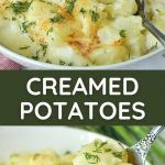 two pictures show different types of creamed potatoes