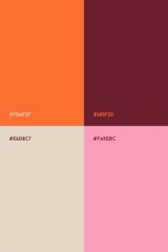 the color scheme for an orange, red and pink wallpaper is shown in three different shades