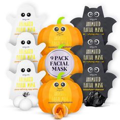 PRICES MAY VARY. SPOOKY SKINCARE: The Ghost Pore-Refining Egg White Mask smooths away pores, the Pumpkin Moisturizing Mask hydrates like a charm, and the Bat Detoxifying Charcoal Mask leaves your skin fresh and clean. GET THE KOREAN-INSPIRED GLOW: Discover radiant beauty with SpaLife's Skincare Face Masks Bundle. Achieve that coveted glow with a selection of masks that cover hydration and revitalization. AGELESS BEAUTY: Rejuvenate and firm your skin with SpaLife's Collagen Face Mask Sheets Pack. Spooky Skincare, Pumpkin Facial Mask, Egg White Mask, Pumpkin Facial, Animated Pumpkins, Character Mask, Mask Sheets, Ghost Bat, Halloween Character