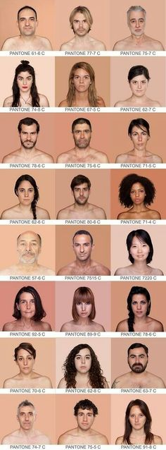 a series of photos showing different types of people's faces and their hair colors