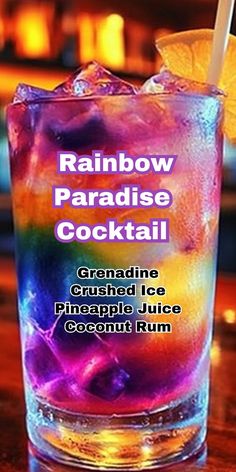 Escape to a tropical paradise with the vibrant and colorful Rainbow Paradise Cocktail! 🌈🍹 This fruity, layered drink is as refreshing as it is stunning, making it the perfect showstopper for summer parties, beach vibes, or a fun night in. 🍍🍓🍊 Bursting with tropical flavors, each sip is a sweet journey to your personal paradise. Cheers to sunny days and colorful sips! 🌴✨ Rainbow Paradise Cocktail, Neon Drink, Paradise Cocktail, Rainbow Cocktail, Rainbow Drinks, Layered Drinks, Candy Cocktails