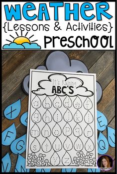 a weather lesson and activities for preschool to learn how to read the word abc's