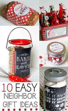 a collage of different items that include jars, spoons and candy canes