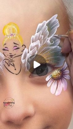 Spring Face Paint, Fairy Face Painting, Face Painting Flowers, Fairy Face Paint, Fairy Face, Adult Face Painting, Butterfly Face Paint