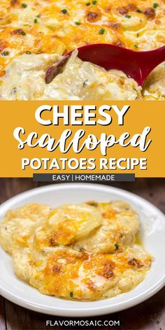 cheesy scalloped potatoes recipe on a plate