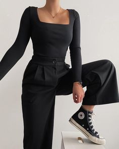 Body Suit Outfits, Looks Black, Office Outfits, Looks Vintage, Outfits Casuales, Black Outfit, Cute Casual Outfits