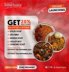 an ad for totschoice with two bowls of food