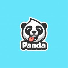 the panda logo with its tongue sticking out