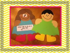 two paper dolls sitting next to each other on top of a wooden table with a sign that says what i do you say by day