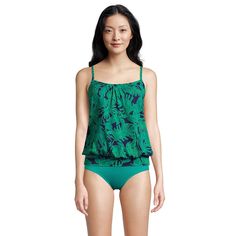 A blouson bodice and UPF 50 make this women's Lands' End tankini top a great choice for beach or pool. Kohl's Lands' End Women's Swim Size ChartClick on this WOMEN'S GUIDE to find the perfect fit and more! A blouson bodice and UPF 50 make this women's Lands' End tankini top a great choice for beach or pool. Kohl's Lands' End Women's Swim Size ChartClick on this WOMEN'S GUIDE to find the perfect fit and more! Blouson bodice for a flattering fit UPF 50 sun protection Chlorine resistant finish Scoopneck LinedFIT & SIZING Soft cups Adjustable straps Banded hemFABRIC & CARE Shell & lining: nylon, spandex Imported Hand wash Size: 4. Color: Navy Emerald Foliage. Gender: female. Age Group: adult. Pattern: Floral. Fitted Tops For Poolside Vacation, Fitted Beachwear Tops For Vacation, Vacation Sleeveless Tankini, Stretch Tops For Vacation, Sleeveless Beachwear Tops For Swimming, Beachwear Sleeveless Tops For Swimming, Sleeveless Stretch Tops For Vacation, Beach Season Tops For Pool Beachwear, Sleeveless Tankini For Poolside Vacation