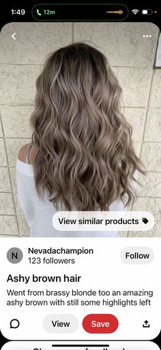 Light Ash Brown Balayage Straight Hair, Blonde Highlight Lowlight Balayage, Ash Brown Hair With Curtain Bangs, Hair Color Easy To Maintain, Mushroom Brown With Highlights, Cool Light Brown Hair Color, Ash Blonde Hair With Lowlights, Mushroom Bronde Hair Color, Mushroom Blonde Highlights