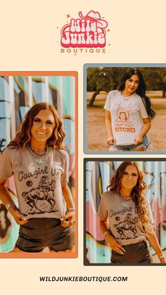 Saddle up, seize the reins, and show the world you're a force to be reckoned with in our 'Saddle Up Cowgirl' graphic tee featuring a cowgirl and stars. Let your fierce spirit shine through as you wrangle cattle, two-step at the rodeo, or simply live the cowgirl life on your own terms.