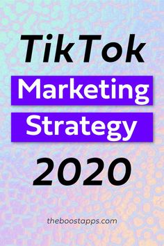 the words tiktok marketing strategy in purple and blue