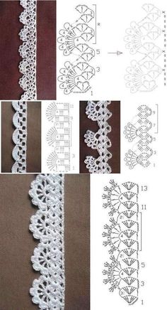 the instructions to crochet lace on fabric