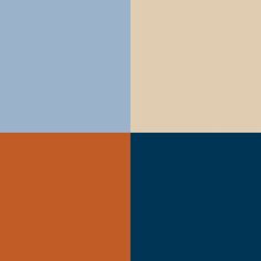 an orange, blue and beige color scheme with two different shades in the same area