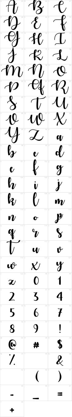 some type of calligraphy that is in different styles and sizes, including the letters