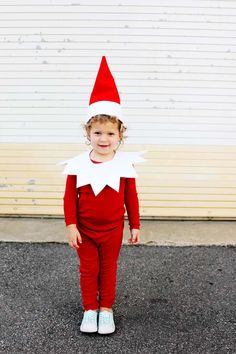 Santa And Elf Costume, Diy Christmas Costumes For Kids Boys, Homemade Elf Costume, Santas Elf Costume Diy, Kids Elf Costume Diy, Girls Elf Costume Diy, Kids Christmas Character Costumes Diy, Diy Kids Elf Costume, Elf Outfit Kids