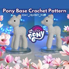 two little ponys made out of crochet sitting on top of each other