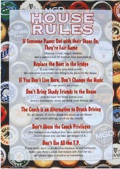 an advertisement for the house rules