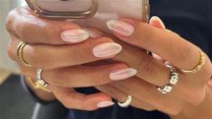 Bubble Gloss Nails Are The Perfect Sheer Mani For Spring Pink White French Tip Nails, White French Tip Nails, Gloss Nails, Sheer Nail Polish, Bubble Nails, Sheer Nails, White French Tip, Basic Nails, Dark Nails