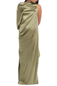 Gold maxi gown with drape and one shoulder.
Side slit
One side off shoulder
Long gown - Aza Fashions Off Shoulder Long Gown, Gown With Drape, Gold Drapes, Draped Gown, Gown Gold, Drape Gowns, Gown For Women, Maxi Gown, Gold Satin