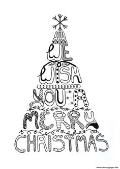 a black and white christmas tree with words on it