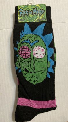 New Rick and Morty Crew Socks Cartoon Network Adult Swim Sz. 6-12 NWT. Condition is New with tags. Shipped with USPS First Class Package. Fun Green Cotton Socks, Novelty Cotton Socks For Winter, Novelty Cotton Winter Socks, Winter Novelty Cotton Socks, Fun Black Cotton Socks, Casual Multicolor Socks For Streetwear, Casual Multicolor Graphic Print Socks, Casual Winter Socks For School, Multicolor Casual School Socks