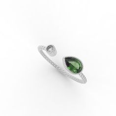 Classic and timeless, this open ring features a unique textured band set with a pear cut Green Tourmaline and diamond in milgrain style setting. - Made to Order, perfectly finished, Fast shipping fully insured and trackable online. - Gemstone info: 6x4 mm pear cut Green Tourmaline 0.45 ct - Diamond info: 1 x Diamond, 2.15 mm, Excellent cut 0.04 ct - Ring width 1.4 mm - Arrives gift ready with a certificate of authenticity. October Birthstone, Green Tourmaline, Open Ring, October Birth Stone, Stacking Ring, Pear Cut, Stackable Rings, Stacking Rings, Eternity Ring