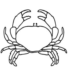 a crab that is drawn in the shape of a face and legs, with black outline on