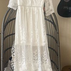 This Dress Is Brand New Idk How It Got The Little Tiny Spots On It But Those Spots You Can Barely See And You Can Probably Get Them Out Chicken Dress, Beautiful White Dress, Beautiful White Dresses, Southern Fried Chicken, Dresses Beautiful, Fried Chicken, White Dress, Color White, Women's Fashion