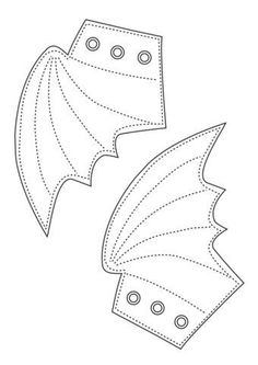 a paper cut out of a bat with two wings on the front and one wing in the back