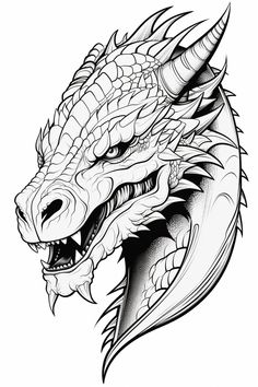 the head of a dragon with sharp teeth