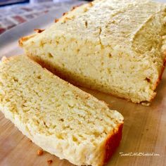 two slices of bread sitting on top of a cutting board