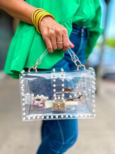 These are not your mom's stadium bags! A collection of clear stadium purses with the most adorable details.