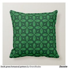 dark green botanical pattern by greenstuffstuffs on pillow shampooing the bed