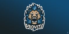 the logo for provite is shown on a dark blue background, with flames coming out of its mouth