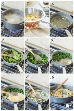 step by step instructions on how to make pasta with spinach and broccoli