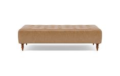 the footstool is made out of wood and fabric