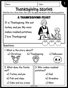 thanksgiving worksheet for kids with pictures and words to help them understand what they are doing