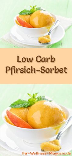 low carb french - sorbet with peaches and mint on the side